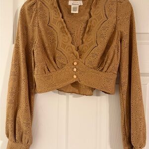 URBAN Romantics Brown Eyelet Blouse